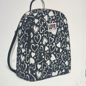 Brighton Endless Love Black and White Heart Pattern Backpack - NEW